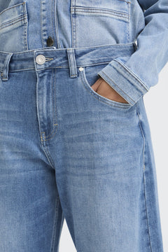 Pulz JeansPulz Jeans PZANNI High Waist Jeans Barrel LegBottomsMedium Blue Denim - Blue Water Clothing