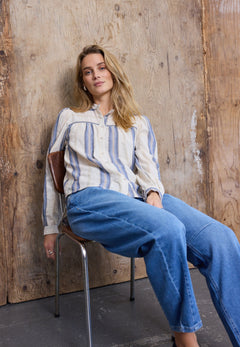 Pulz JeansPulz Jeans PZANNI High Waist Jeans Barrel LegBottomsMedium Blue Denim - Blue Water Clothing