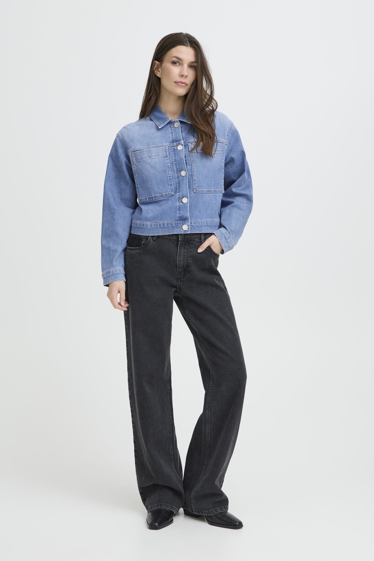 Pulz JeansPulz Jeans PZANNI JacketCoats & JacketsMedium Blue Denim - Blue Water Clothing