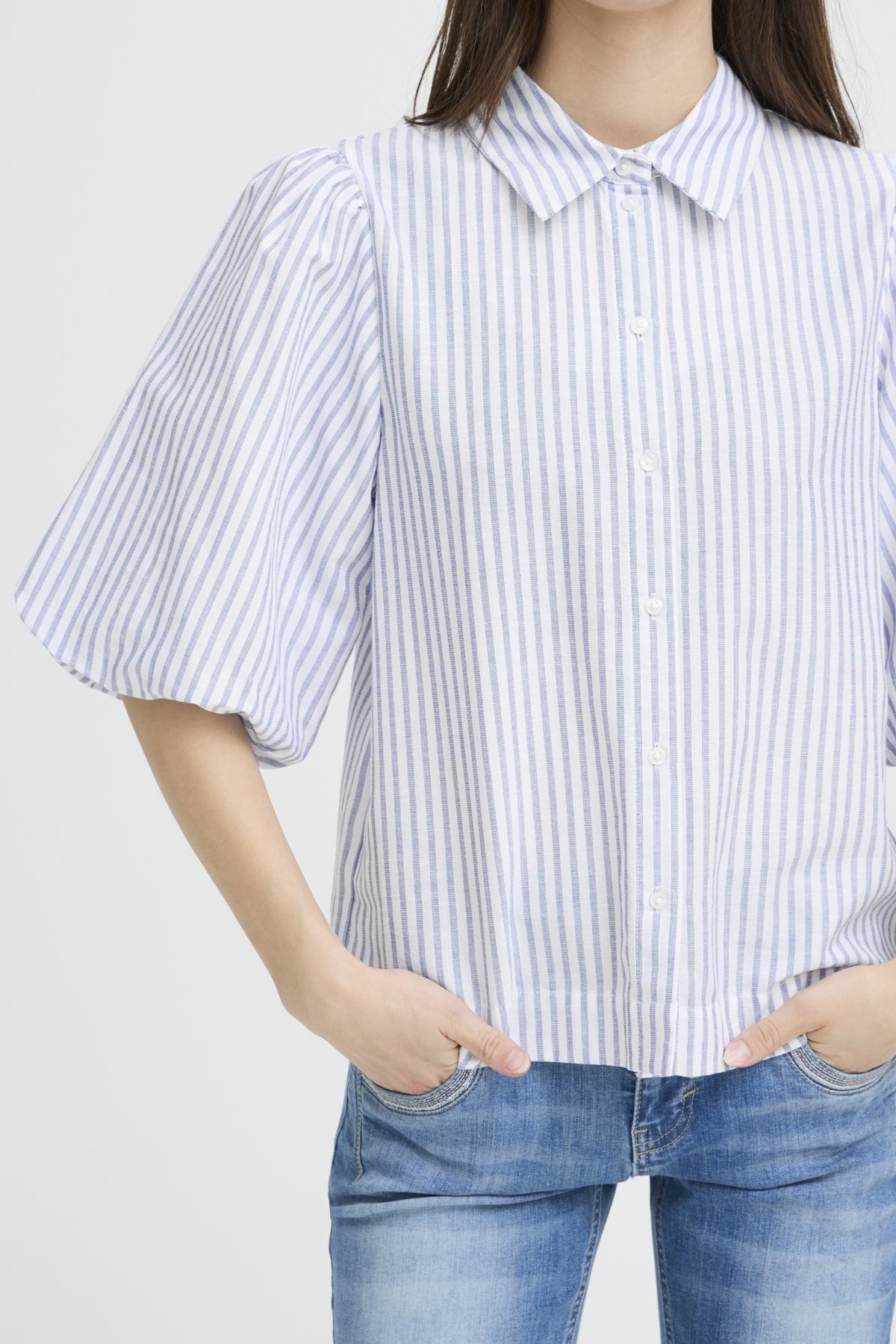 Pulz JeansPulz Jeans PZAUDREY ShirtTopsCloud Dancer - Blue Water Clothing