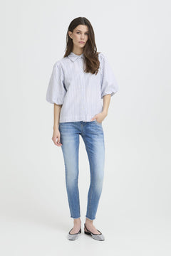 Pulz JeansPulz Jeans PZAUDREY ShirtTopsCloud Dancer - Blue Water Clothing