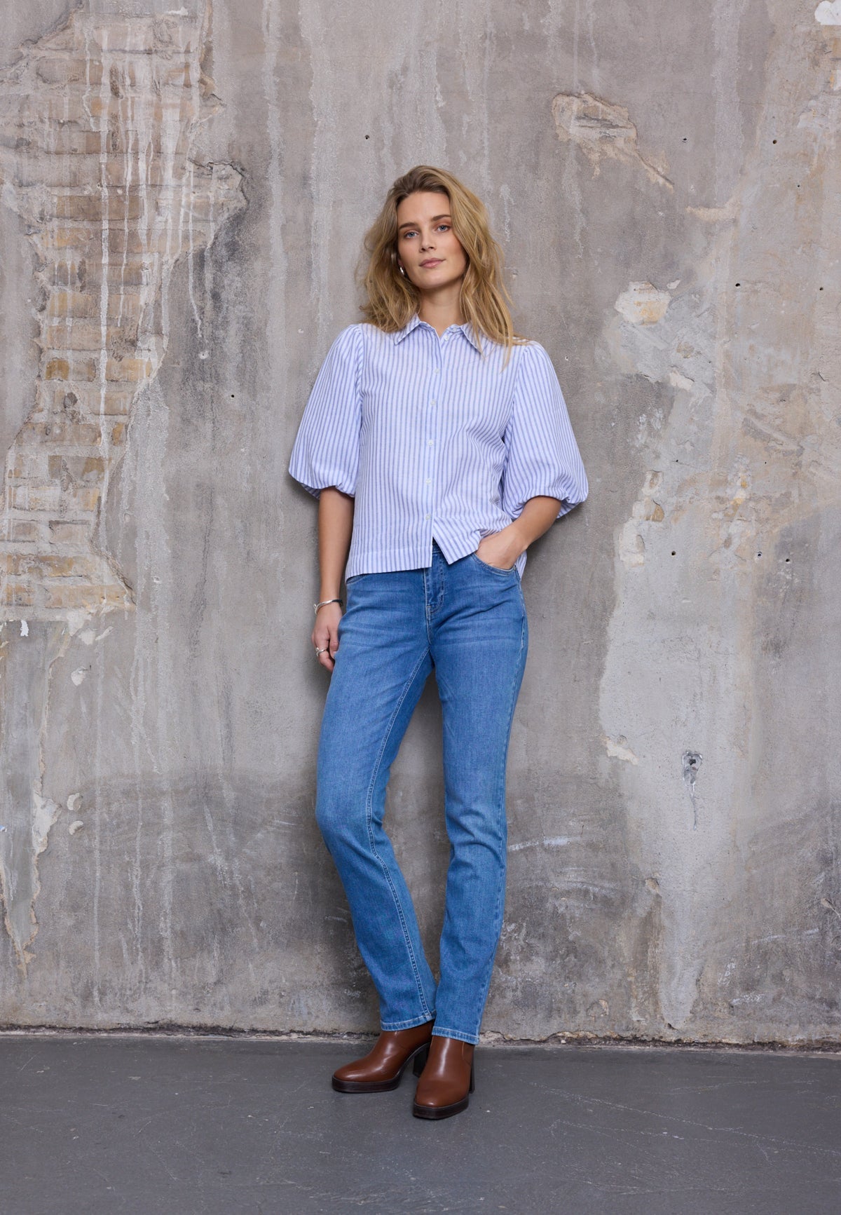 Pulz JeansPulz Jeans PZAUDREY ShirtTopsCloud Dancer - Blue Water Clothing