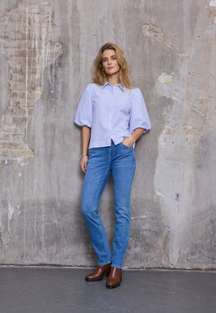 Pulz JeansPulz Jeans PZAUDREY ShirtTopsCloud Dancer - Blue Water Clothing