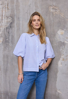 Pulz JeansPulz Jeans PZAUDREY ShirtTopsCloud Dancer - Blue Water Clothing