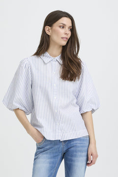 Pulz JeansPulz Jeans PZAUDREY ShirtTopsCloud Dancer - Blue Water Clothing