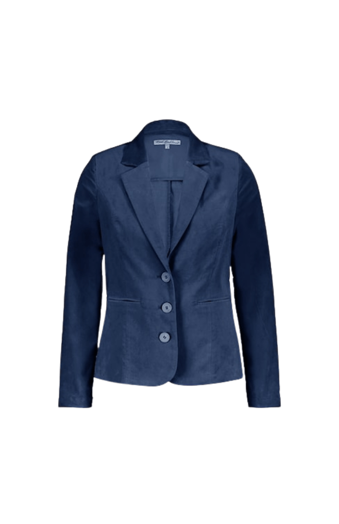 Red Button Blazer Babs Velvet - Blue Water Clothing