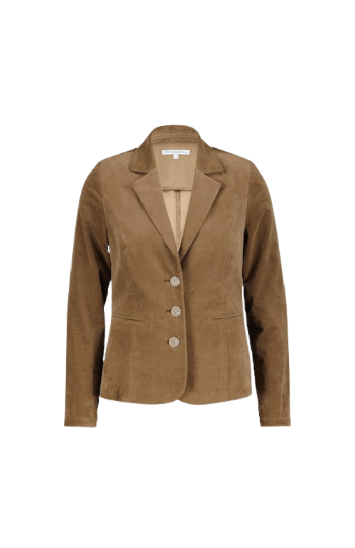 Red Button Blazer Babs Velvet - Blue Water Clothing