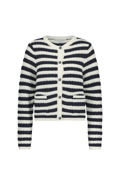 Red ButtonRed Button Danelle Stripe CardiganClothingEcru Navy - Blue Water Clothing
