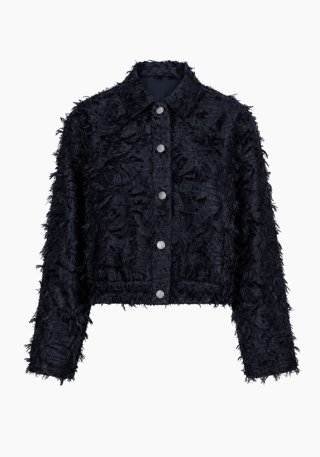Red Button Bomber Jacket FringesNavy - Blue Water Clothing