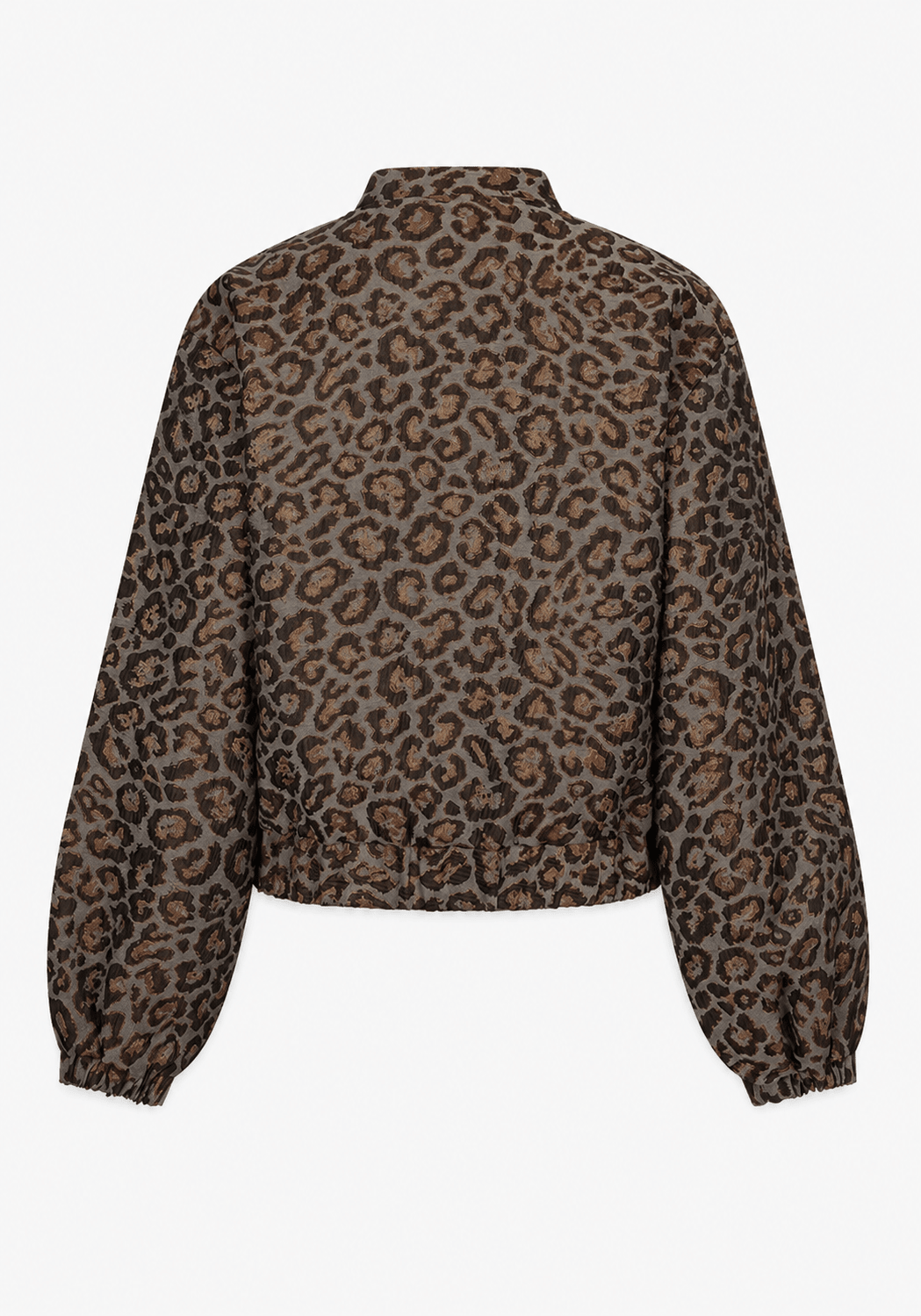 Red Button Bomber Jacquard lurexGrey Brown Leopard - Blue Water Clothing