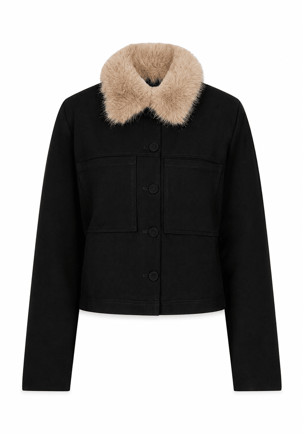 Red Button Jacket & Fur ColourBlack - Blue Water Clothing