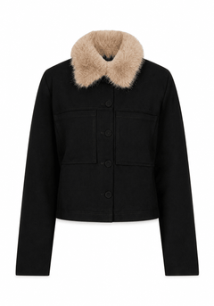 Red Button Jacket & Fur ColourBlack - Blue Water Clothing