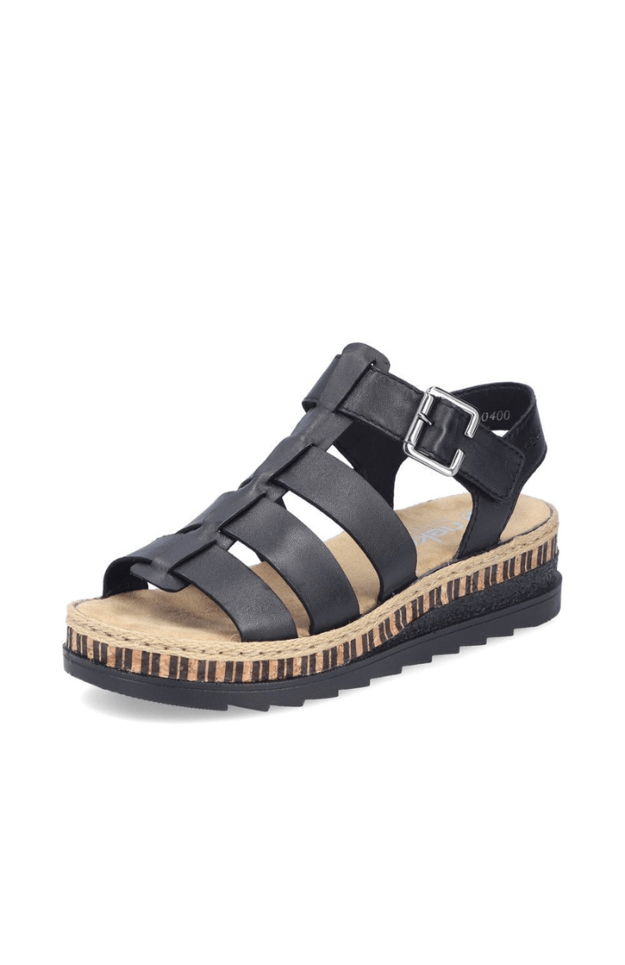 Rieker Hook & Loop Sandals V7904 - Blue Water Clothing