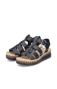 Rieker Hook & Loop Sandals V7904 - Blue Water Clothing