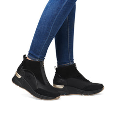 Rieker N6361 - 00 Black Ladies Boots - Blue Water Clothing