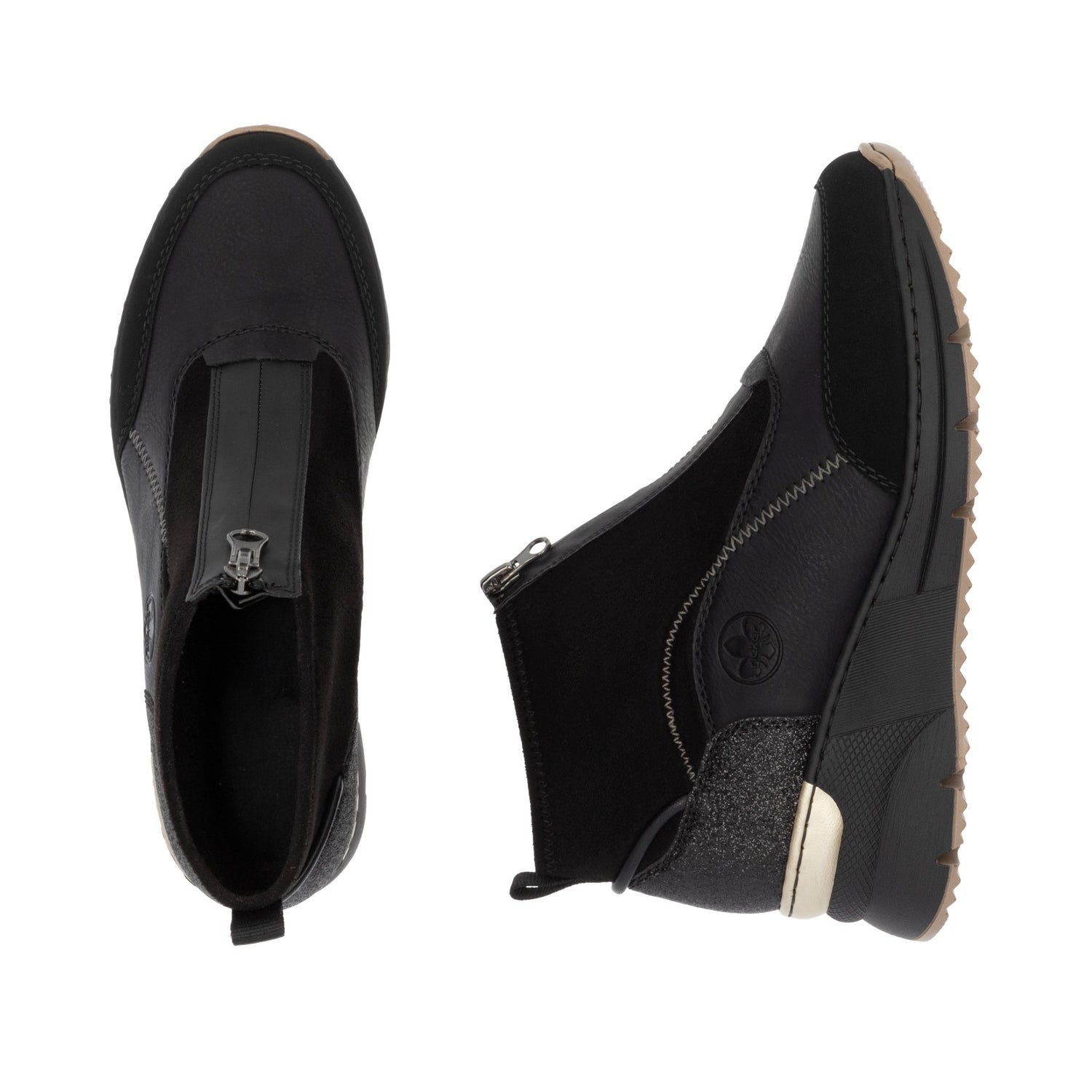 Rieker N6361 - 00 Black Ladies Boots - Blue Water Clothing