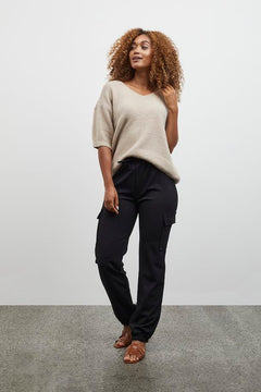 Sorbet Alpaca Knit Blouse - Blue Water Clothing