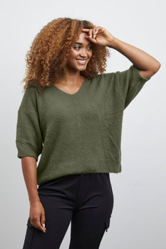 Sorbet Alpaca Knit Blouse - Blue Water Clothing