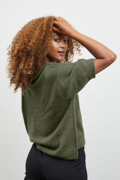 Sorbet Alpaca Knit Blouse - Blue Water Clothing