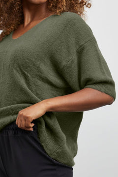 Sorbet Alpaca Knit Blouse - Blue Water Clothing