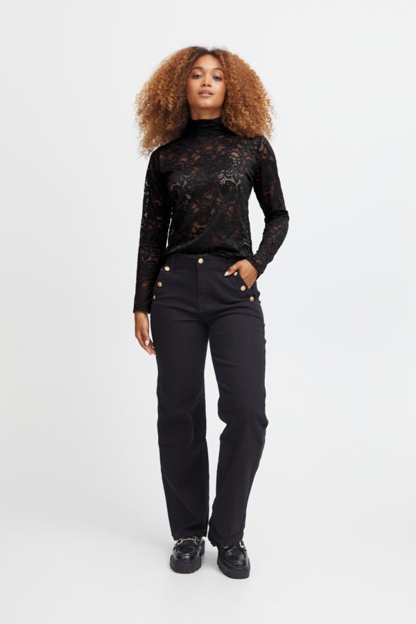 Sorbet Lacera Lace Blouse - Blue Water Clothing