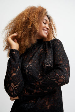 Sorbet Lacera Lace Blouse - Blue Water Clothing