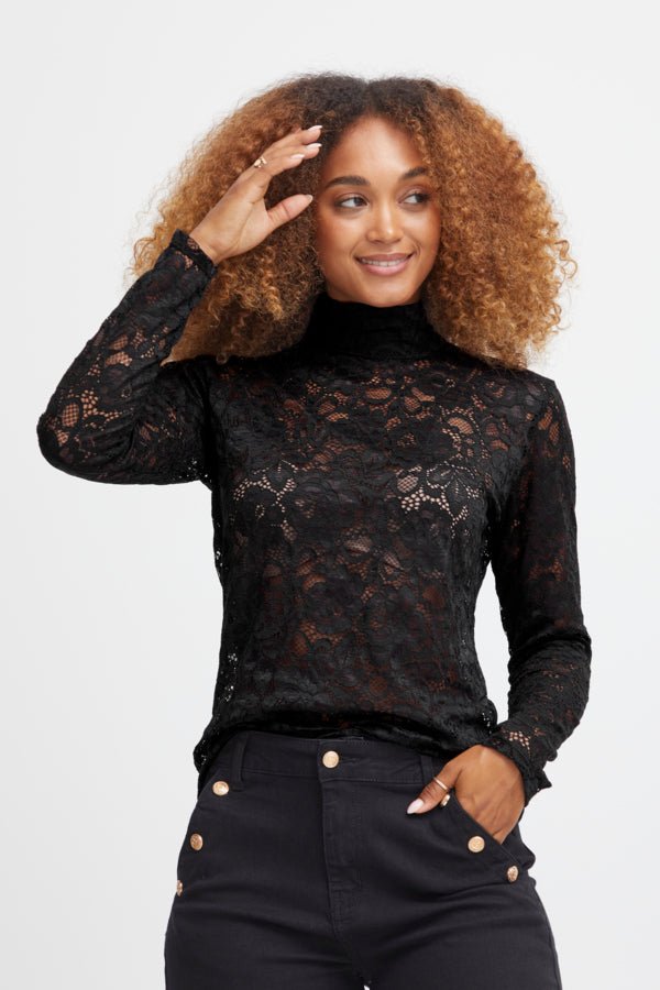 Sorbet Lacera Lace Blouse - Blue Water Clothing