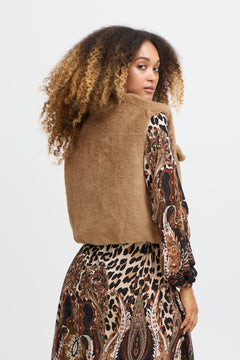 Sorbet Sbbine Faux Fur Waistcoat - Blue Water Clothing