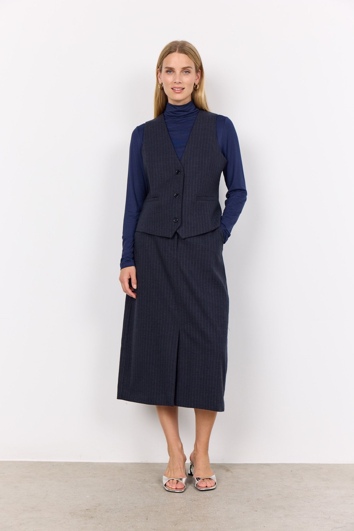 Soya Concept Isabelle 1 Waistcoat - Blue Water Clothing