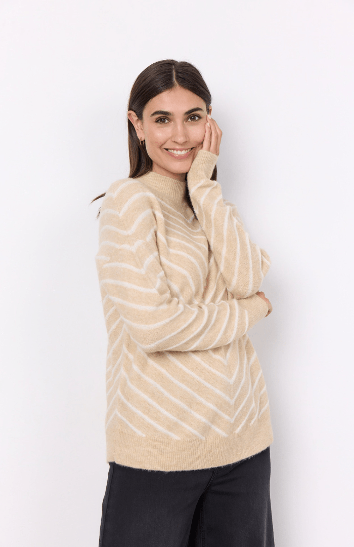 Soya Concept Nessie Stripe 53 Knit - Blue Water Clothing