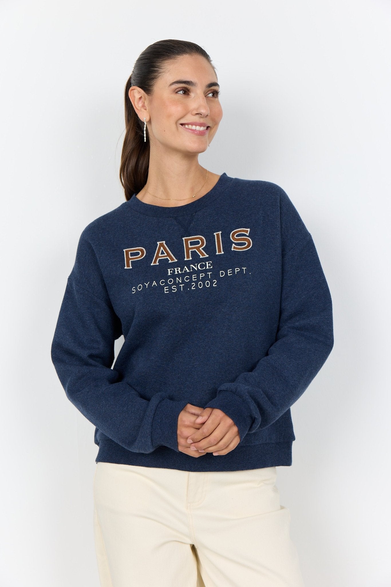 Soya ConceptSoya - Concept - Angelin - 6 - Paris - SweaterTopsNavy - Blue Water Clothing