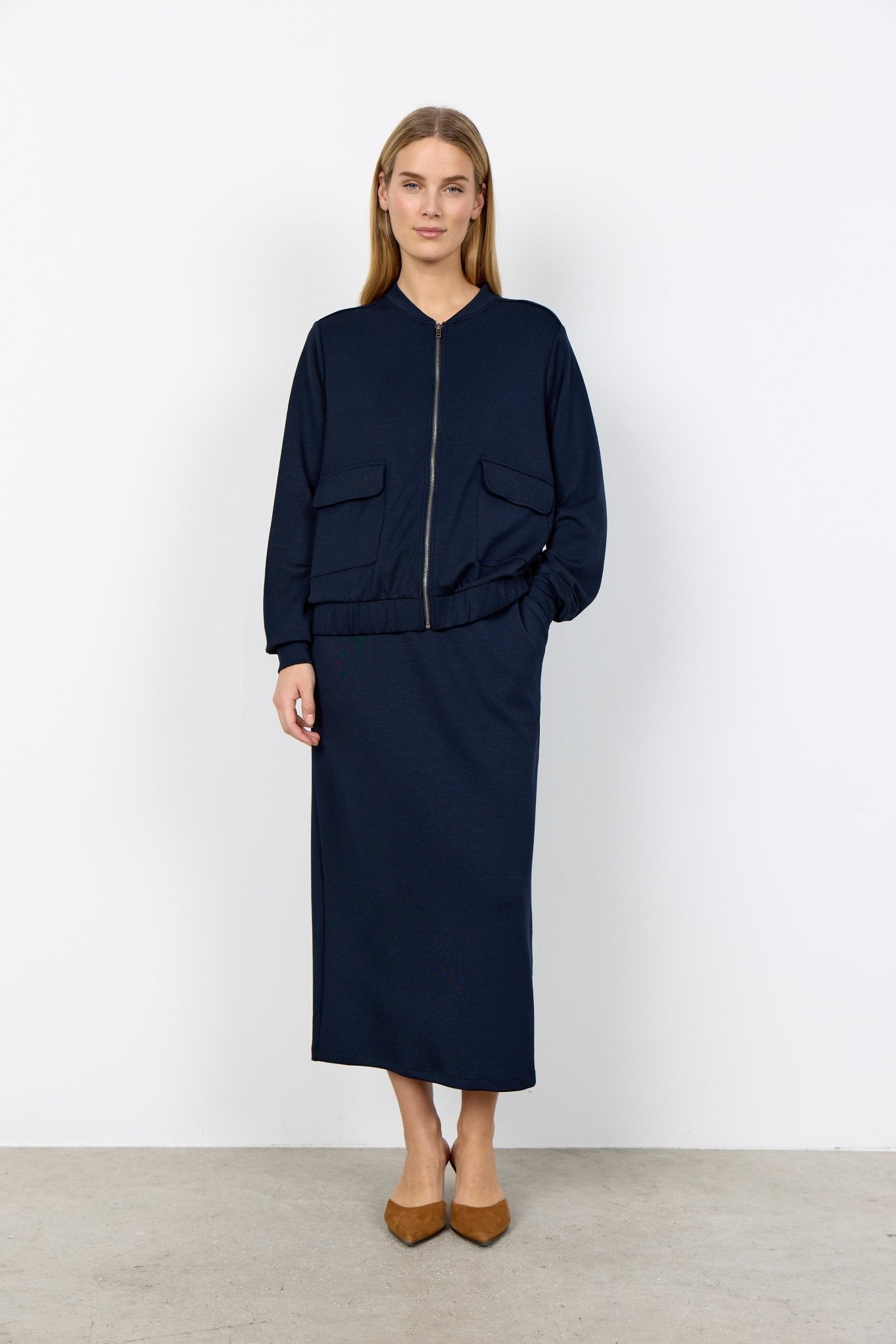 Soya ConceptSoya Concept Banu 293 Zip Through TopTopsNavy - Blue Water Clothing