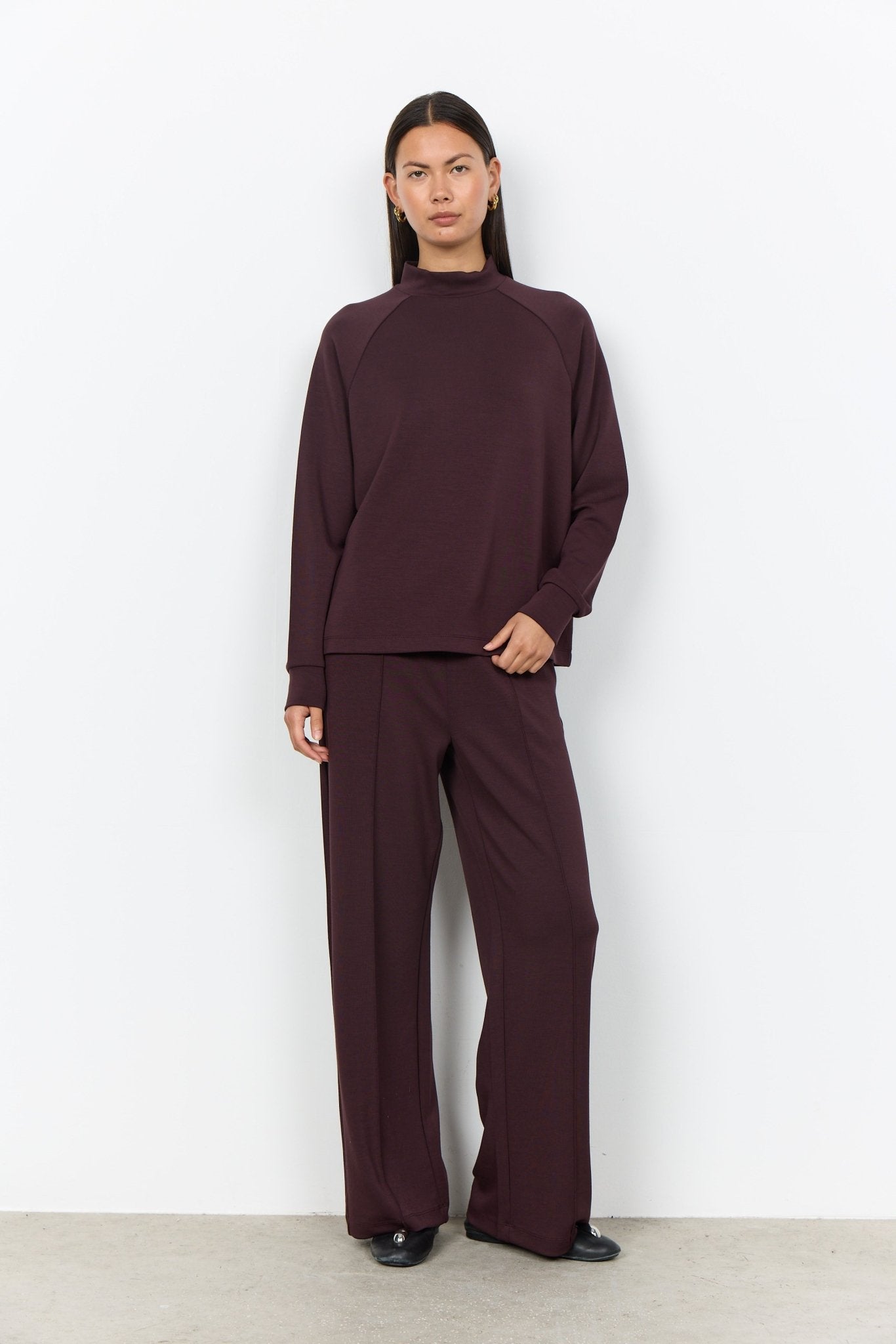 Soya ConceptSoya Concept Banu 332 Mock Neck BlouseClothingMadder Brown - Blue Water Clothing