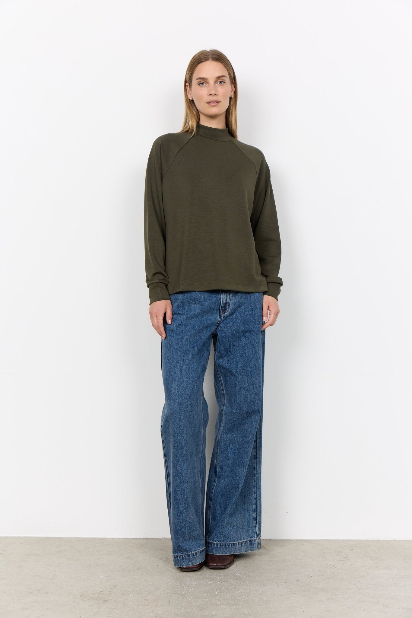 Soya ConceptSoya Concept Banu 332 Mock Neck BlouseClothingMadder Brown - Blue Water Clothing