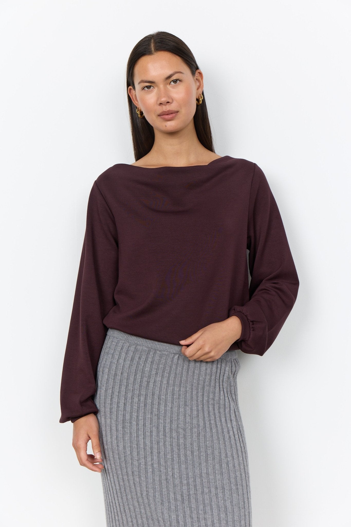 Soya ConceptSoya Concept Banu 333 Slouch Neck TopClothingNavy - Blue Water Clothing
