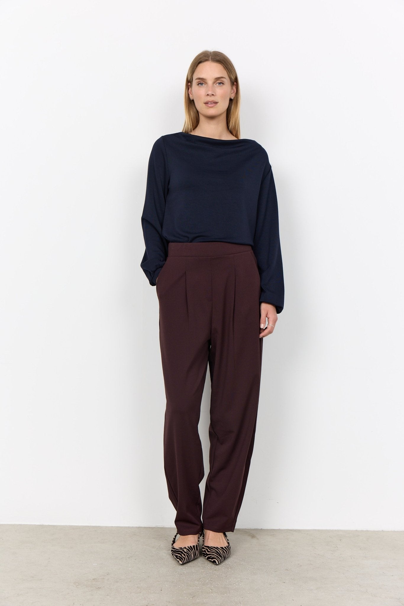Soya ConceptSoya Concept Banu 333 Slouch Neck TopClothingNavy - Blue Water Clothing