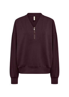 Soya ConceptSoya Concept Banu 334 Quarter Zip BlouseClothingChocolate Plum - Blue Water Clothing
