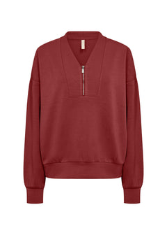 Soya ConceptSoya Concept Banu 334 Quarter Zip BlouseClothingMadder Brown - Blue Water Clothing