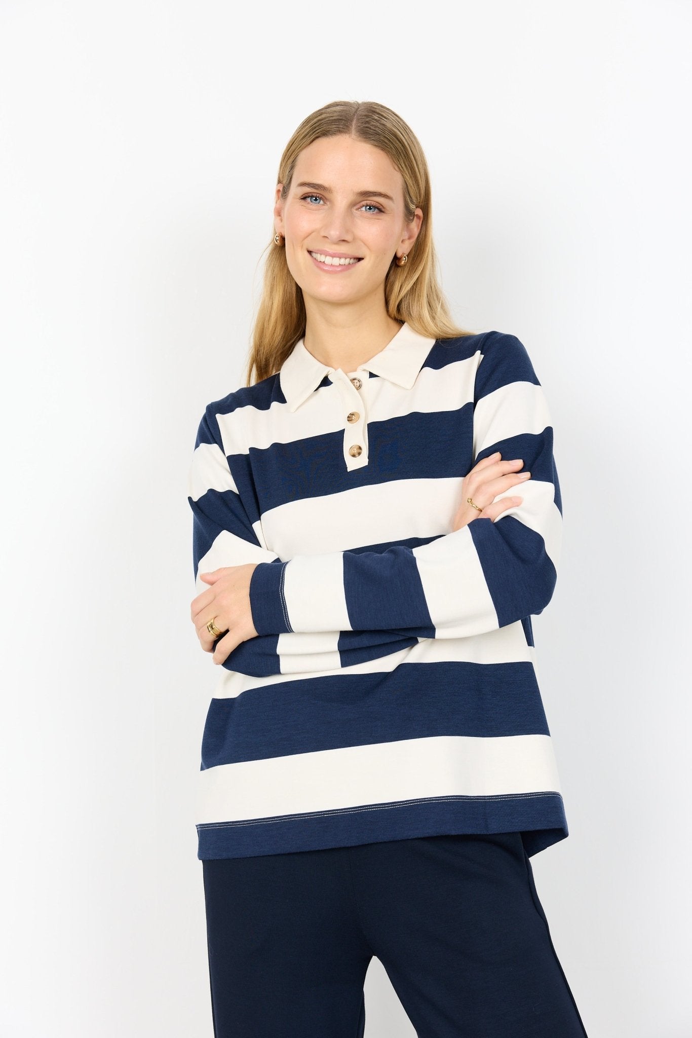 Soya ConceptSoya Concept Barni 48 Stripe TopTopsNavy - Blue Water Clothing