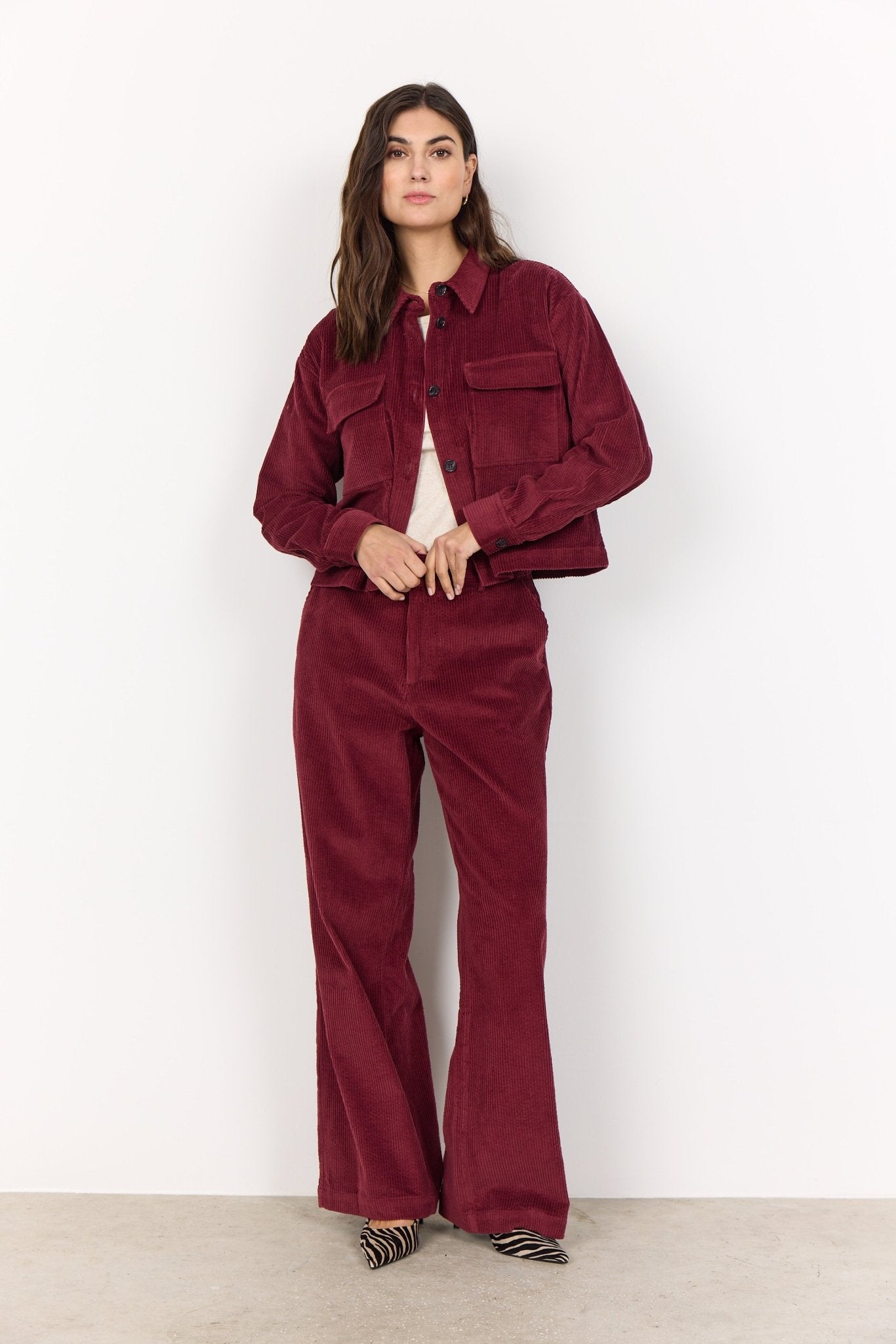 Soya ConceptSoya Concept Bindi 18 Cord Jacket WineCoats & JacketsWine - Blue Water Clothing