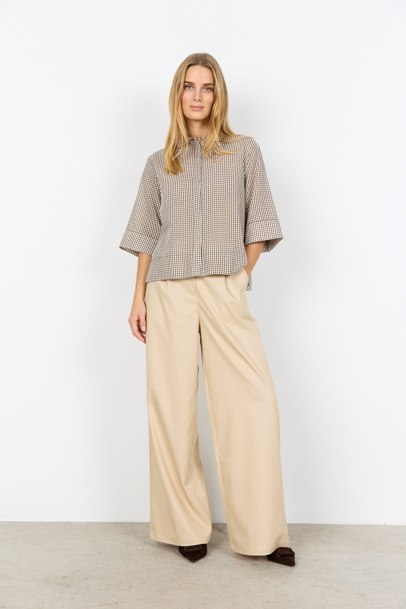 Soya ConceptSoya Concept Canelita 1 BlouseTopsBrown Check - Blue Water Clothing