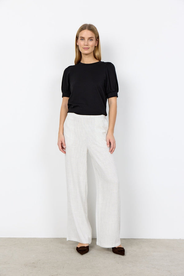 Soya ConceptSoya Concept Cannie 2 - B Striped Linen TrouserBottomsWhite/Grey Stripe - Blue Water Clothing