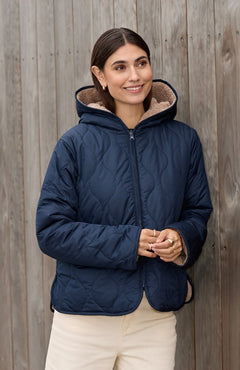 Soya ConceptSoya Concept GELA 2 Reversible Short Puffer CoatCoatNavy - Blue Water Clothing