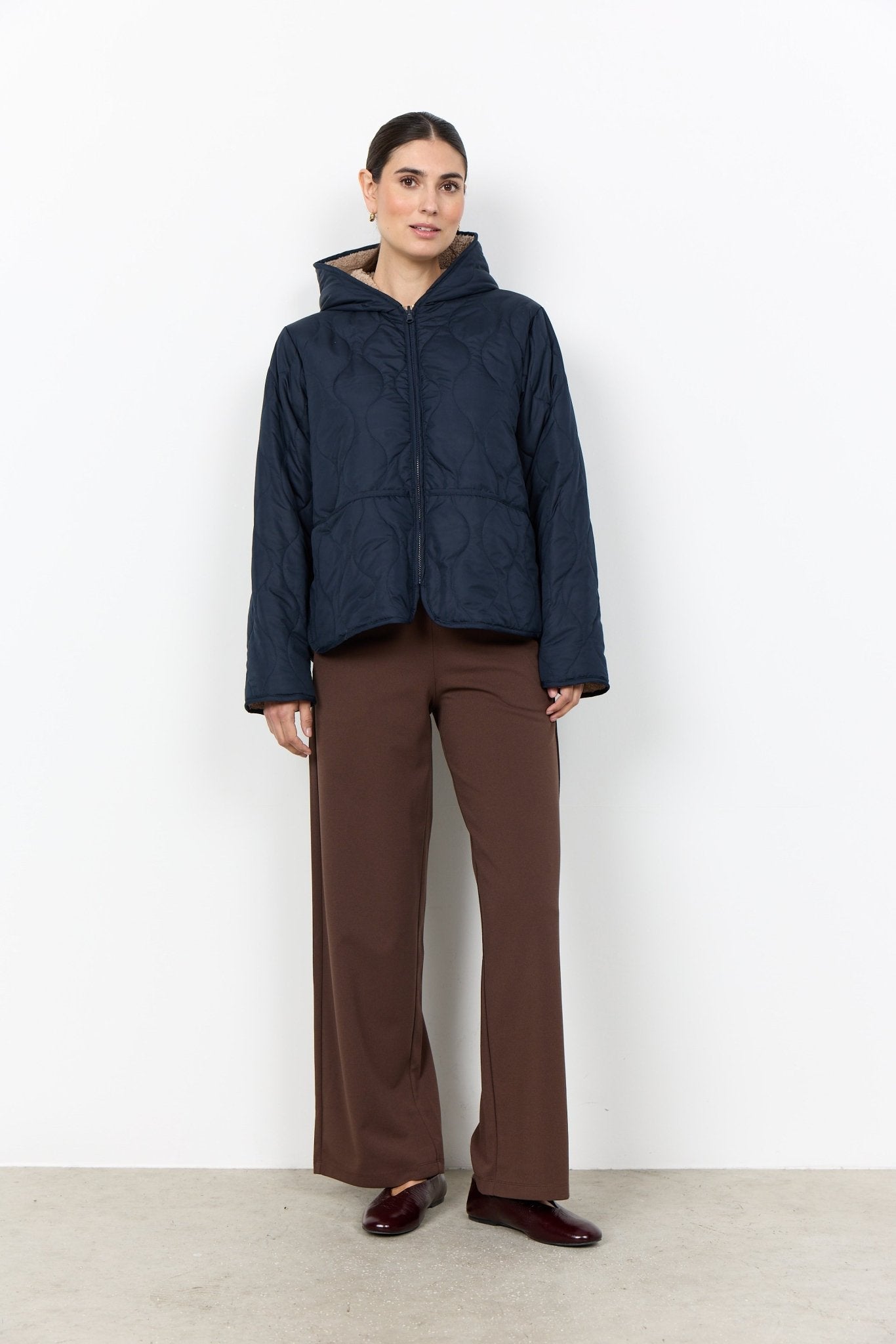 Soya ConceptSoya Concept GELA 2 Reversible Short Puffer CoatCoatNavy - Blue Water Clothing