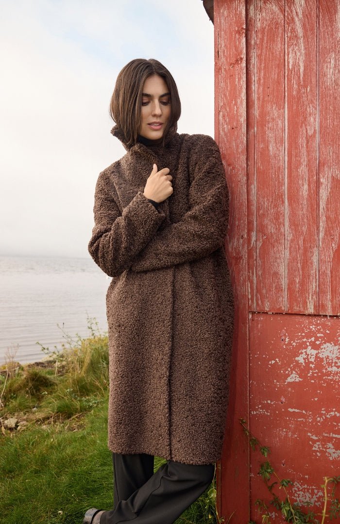 Soya ConceptSoya Concept Mukite 2 Boucle CoatCoats & JacketsDark Brown - Blue Water Clothing