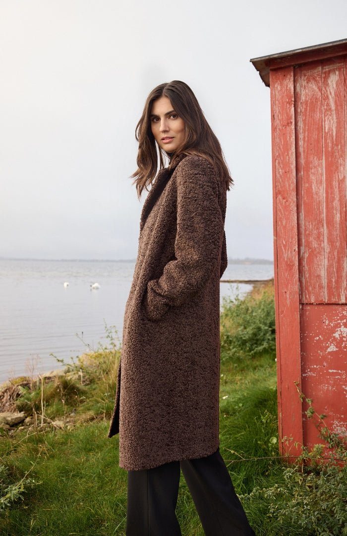 Soya ConceptSoya Concept Mukite 2 Boucle CoatCoats & JacketsDark Brown - Blue Water Clothing