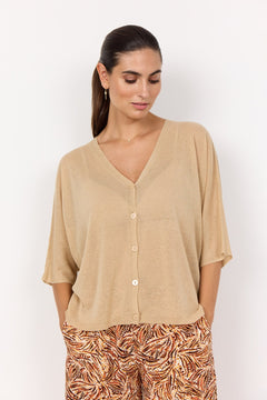 Soya ConceptSoya Concept Rihan 2 Linen CardiganTopsSand - Blue Water Clothing
