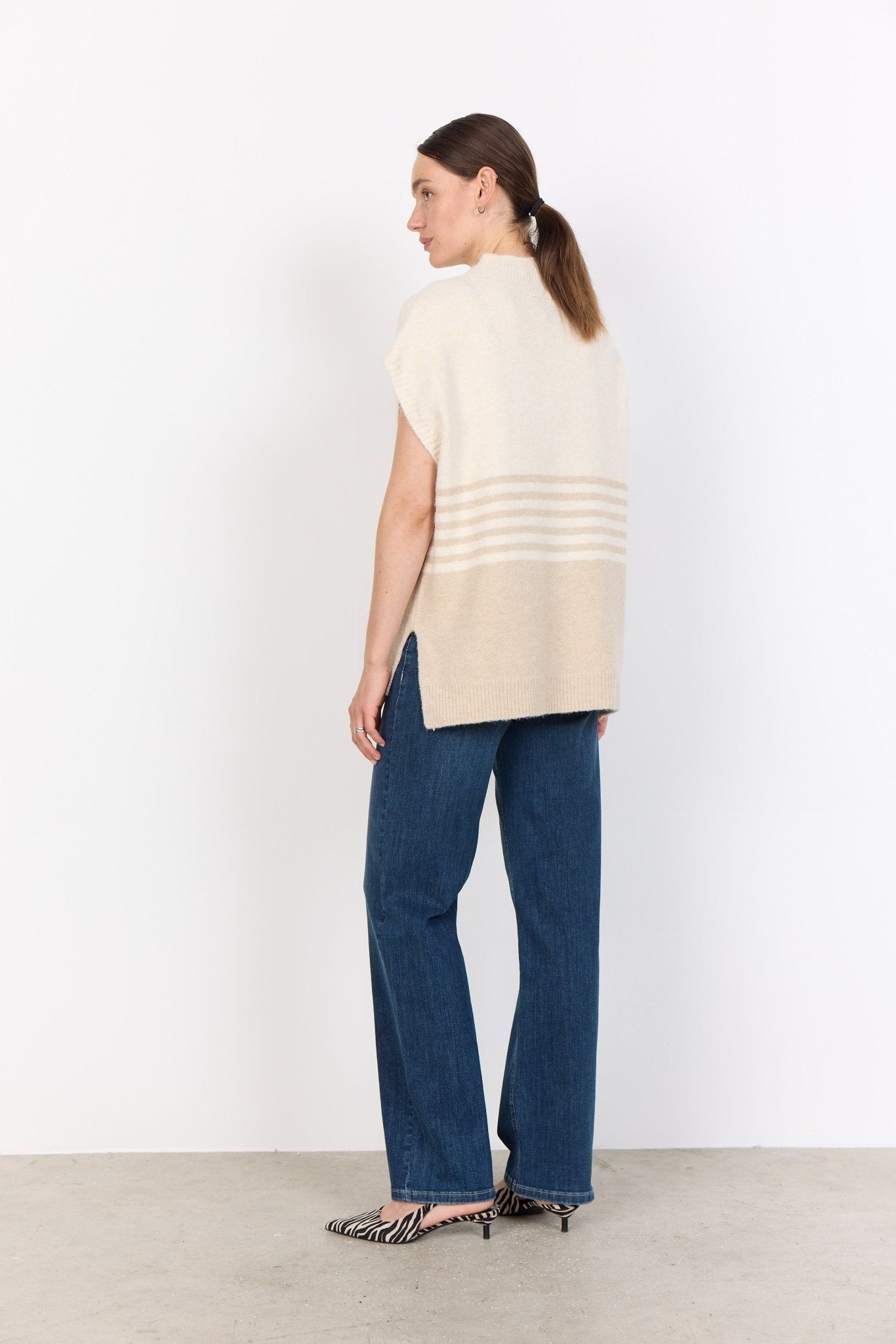 Soya ConceptSoya Concept Selvi 1 Cap Sleeve KnitTopsSand - Blue Water Clothing