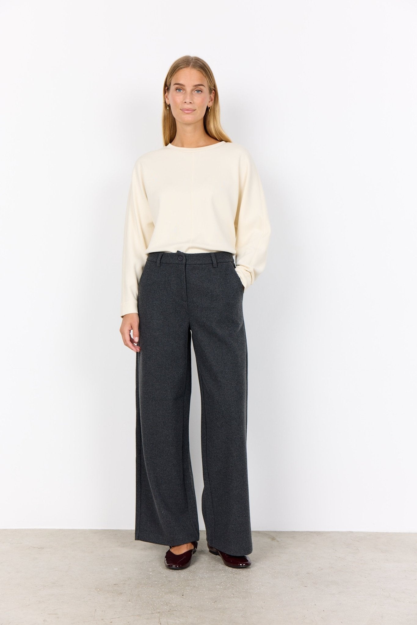 Soya ConceptSoya Concept Vagna 5 Wool Trouser Dark GreyBottomsDark Grey - Blue Water Clothing