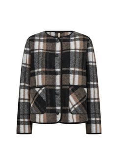 Soya ConceptSoya Concept Vocal 1 Fleece Jacket Check BlackCoats & JacketsCheck Black - Blue Water Clothing
